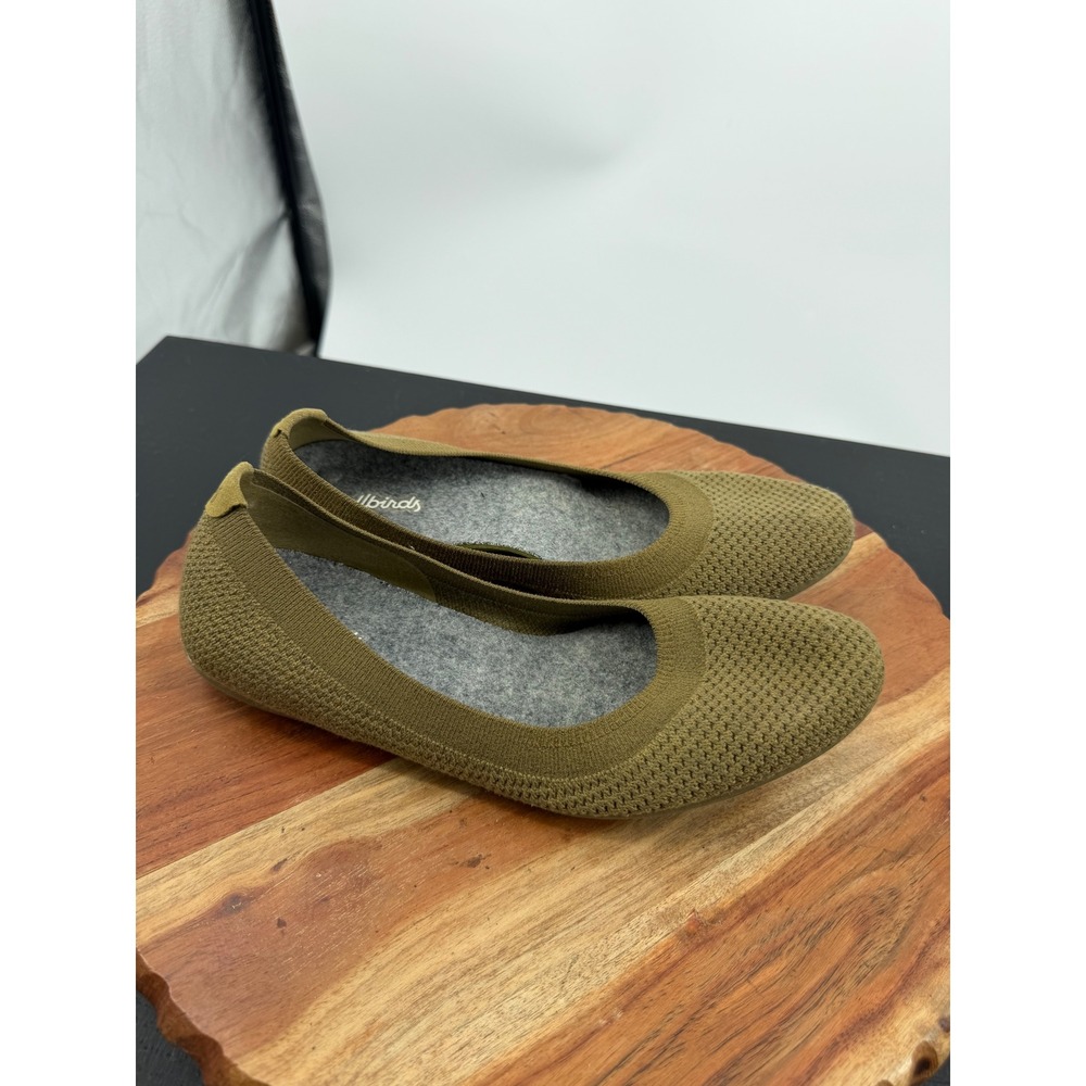 Allbirds Tree Breezers Flat Women 7.5 Olive Green Knit Sustainable Breathable